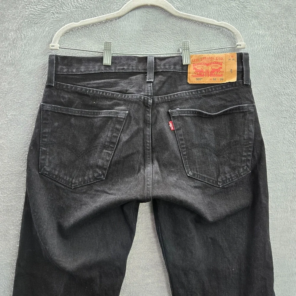 Levi's‎ Men Jeans 3xx29 Black 501 Cotton Elastane Button Fly Original Fit